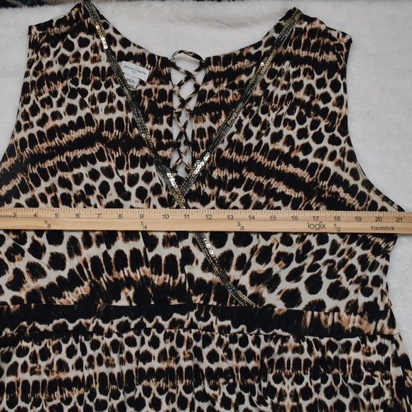 Jaclyn Smith Leopard Maxi Dress Sz XXL Plus Size Faux Wrap Animal Stretch Boho - Picture 11 of 16